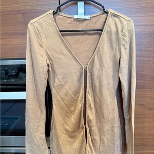 Beige Lightweight Ribbed Cardigan